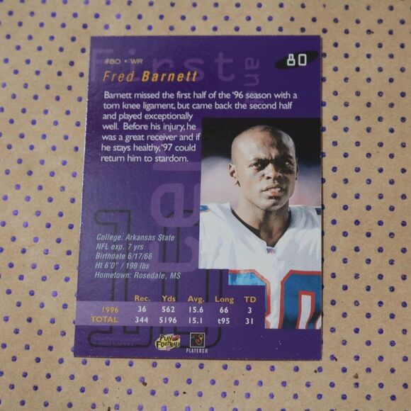 Fred Barnett #80 Football Card - Picture 2 of 2